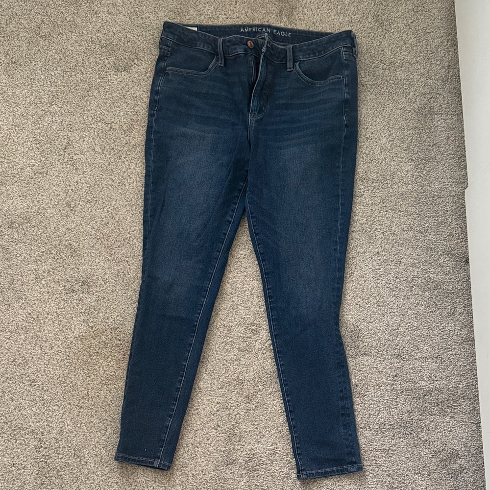 American Eagle Outfitters Women's Dark Blue Skinny Jeans
